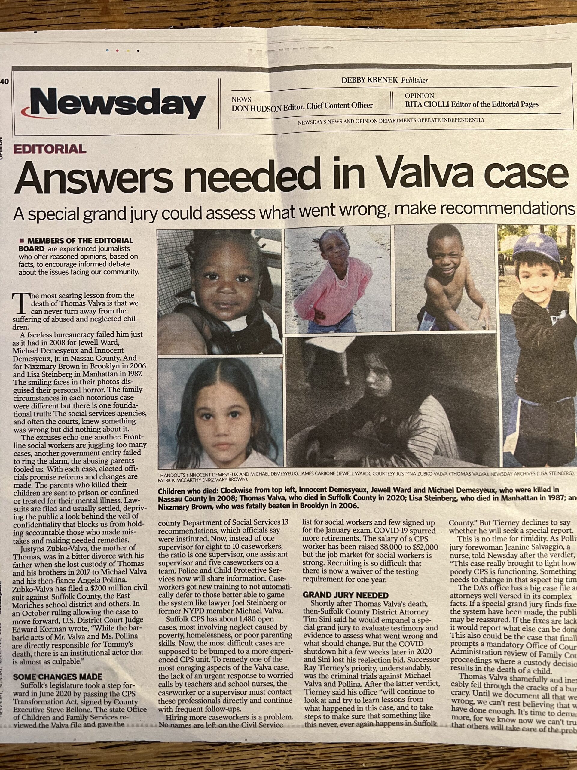 Picture of Newsday Article